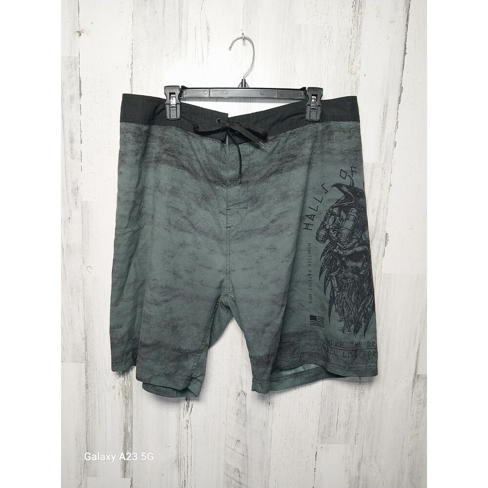 Howitzer Patriot Men's Size 38 Board Shorts Green Black